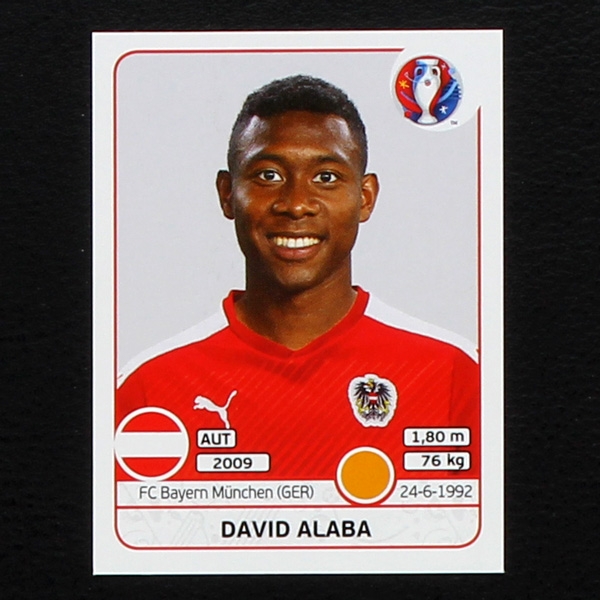 David Alaba Panini Sticker No. 638 - Euro 2016