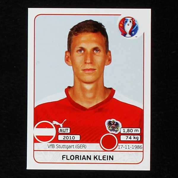 Florian Klein Panini Sticker No. 636 - Euro 2016