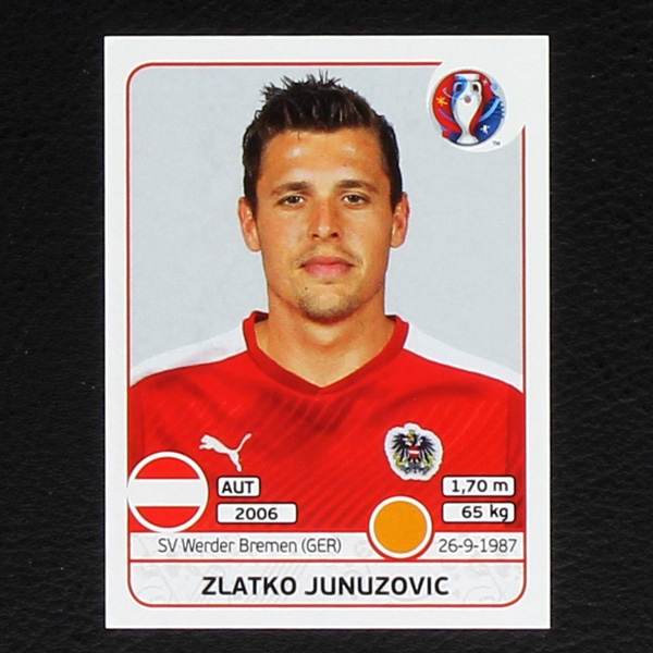 Zlatko Junuzovic Panini Sticker No. 642 - Euro 2016