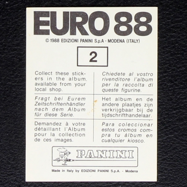 Berni Sticker No. 2 Panini - Euro 88