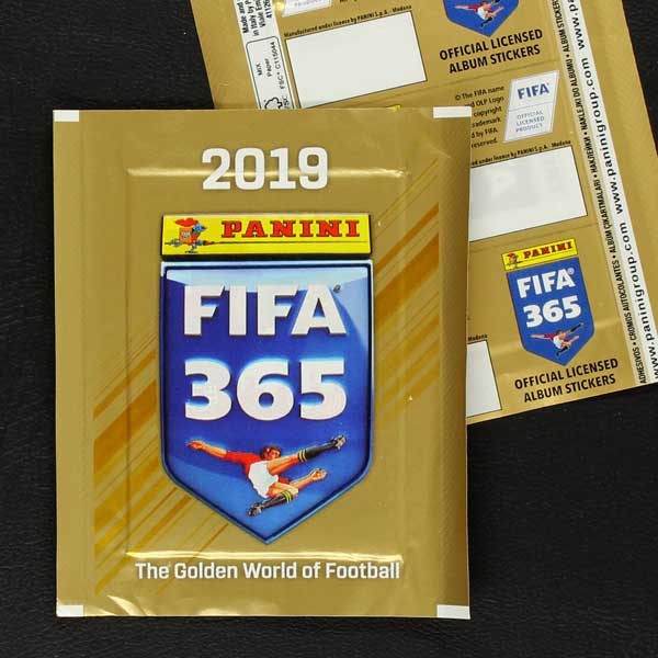 FIFA 365 2019 Panini Sticker Tüte goldene Variante ohne Barcode