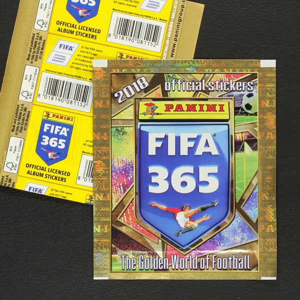 FIFA 365 2018 Panini Sticker Tüte gelbe Europa Variante