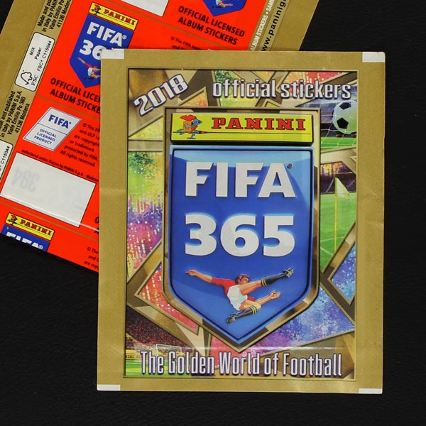 FIFA 365 2018 Panini Sticker Tüte orange Variante ohne Barcode