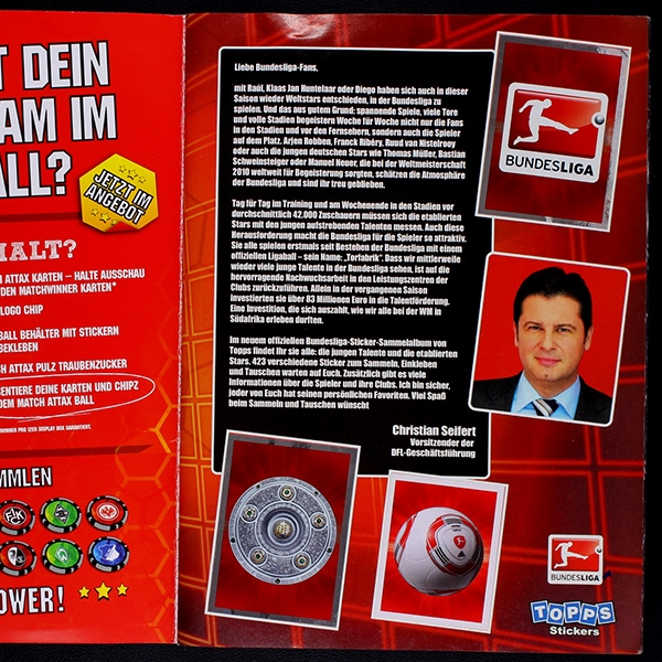 Fußball 2010 Topps Sticker Album komplett