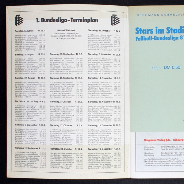 Fußball 81 Bergmann Sticker Album komplett