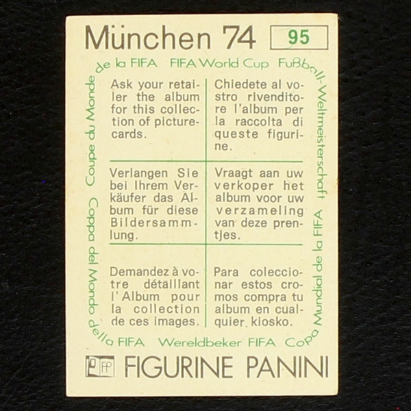 Heinz Flohe Sticker No. 95 Panini - München 74