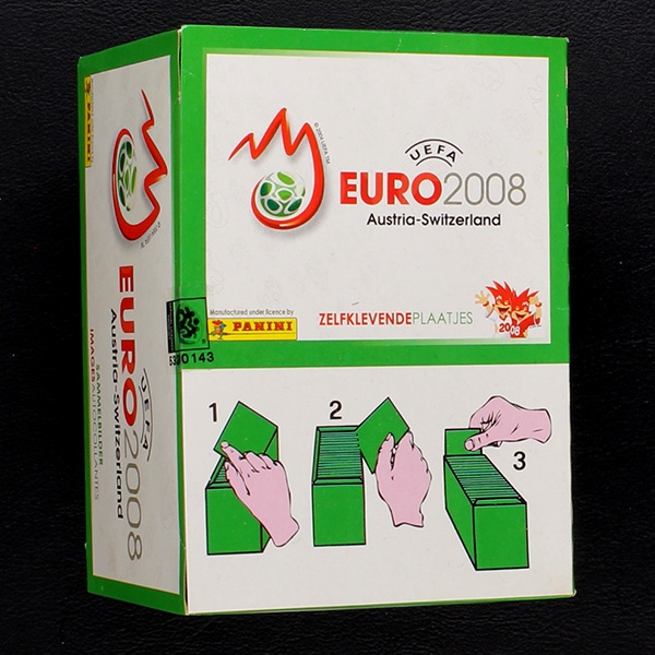 Euro 2008 Panini Box mit 100 Sticker Tüten - grün o.F.