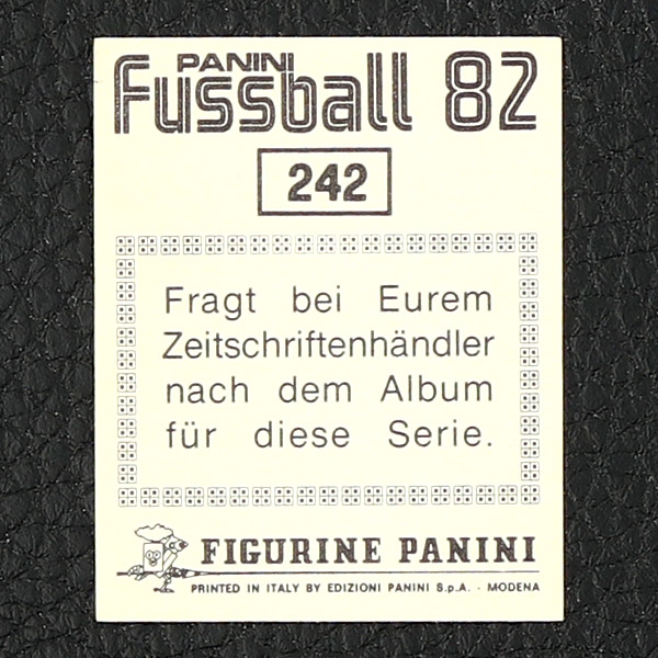 Bernd Cullmann Panini Sticker Nr. 242 - Fußball 82