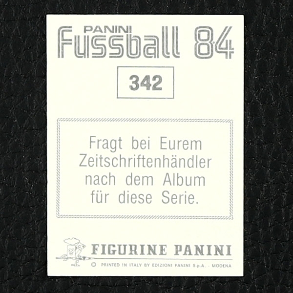 Karl-Heinz Förster Panini Sticker Nr. 342 - Fußball 84