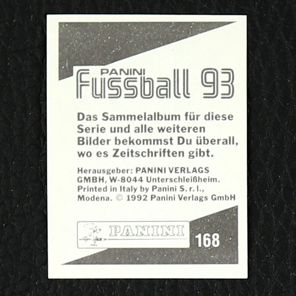 Pierre Littbarski Panini Sticker No. 168 - Fußball 93