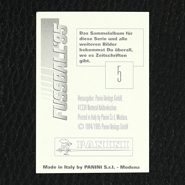 Oliver Kahn Panini Sticker Nr. 5 - Fußball 95