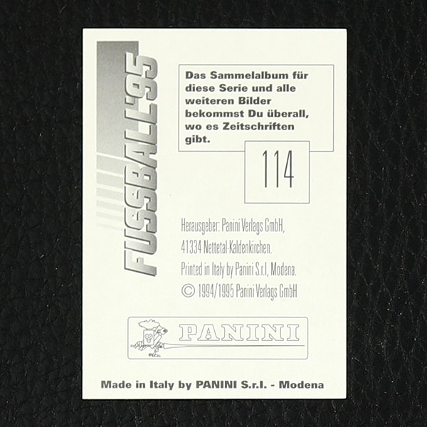 Thomas Berthold Panini Sticker Nr. 114 - Fußball 95