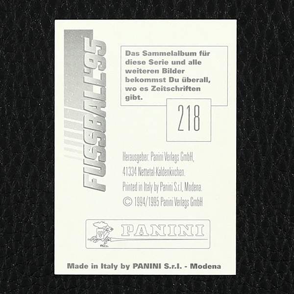 Bruno Labbadia Panini Sticker Nr. 218 - Fußball 95
