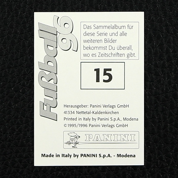 Michael Zorc Panini Sticker Nr. 15 - Fußball 96