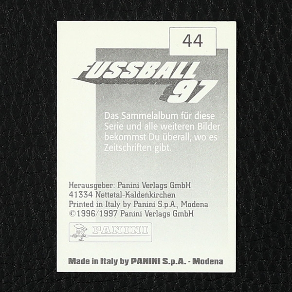 Jürgen Klinsmann Panini Sticker Nr. 44 - Fußball 97
