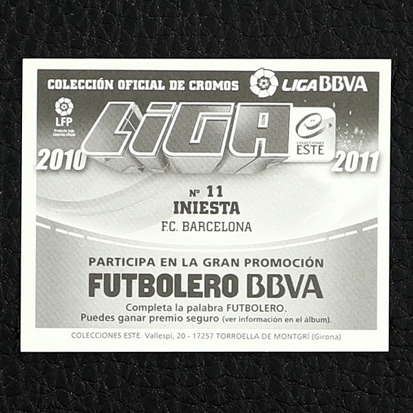 Iniesta Panini Sticker Nr. 11 - Liga 2010-2011 BBVA