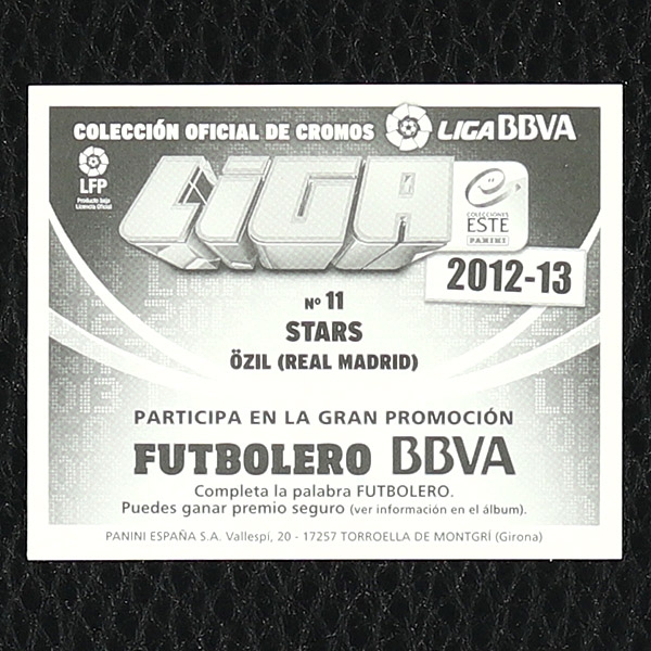 Özil Panini Sticker Nr. 11 Stars - Liga 2012-13 BBVA