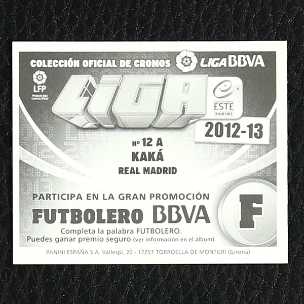 Kaka Panini Sticker No. 12 A - Liga 2012-13 BBVA