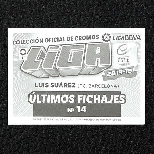 Luis Suarez Panini Sticker Nr. 14 - Liga 2014-15 BBVA