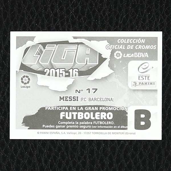 Messi Panini Sticker Nr. 17 - Liga 2015-16 BBVA