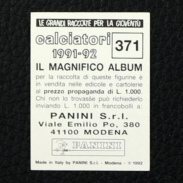Karlheinz Riedle Panini Sticker Nr. 371 - Calciatori 1991