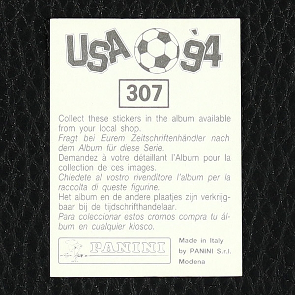 Paolo Maldini Panini Sticker Nr. 307 - USA 94 – Internationale Version