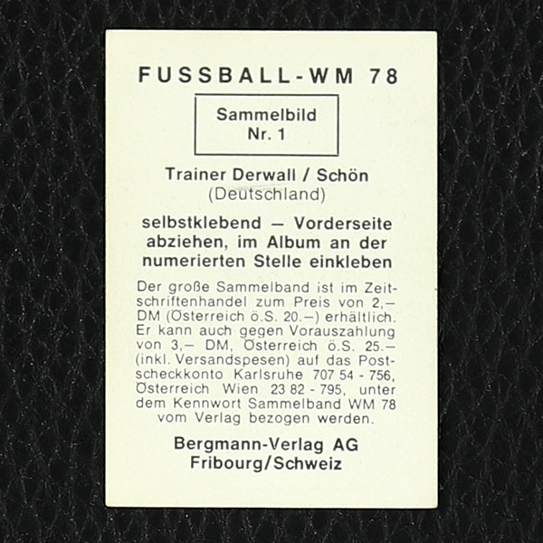 Jupp Derwall / Helmut Schön Bergmann Sticker Nr. 1 - WM 78