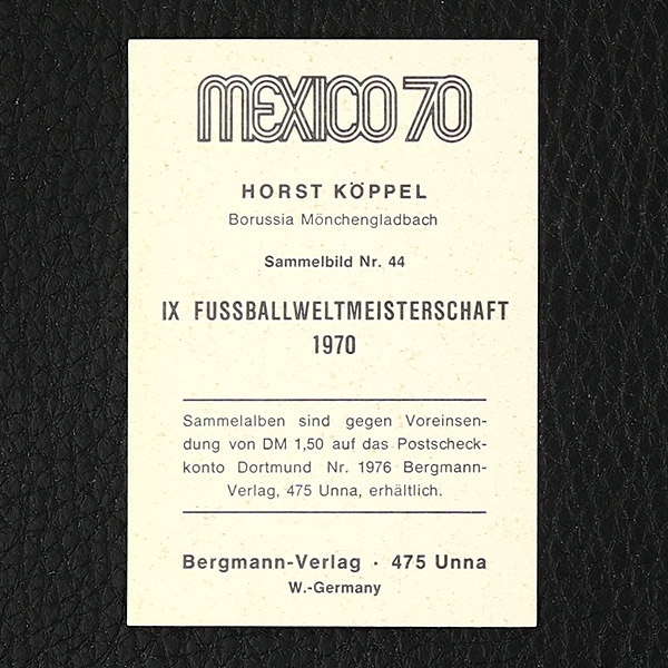 Horst Köppel Bergmann Sticker Nr. 44 - Mexico 70