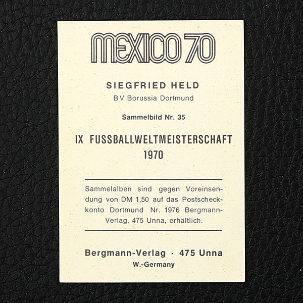 Siegfried Held Bergmann Sticker Nr. 35 - Mexico 70