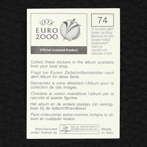 Euro 2000 No. 074 Panini sticker England part 2