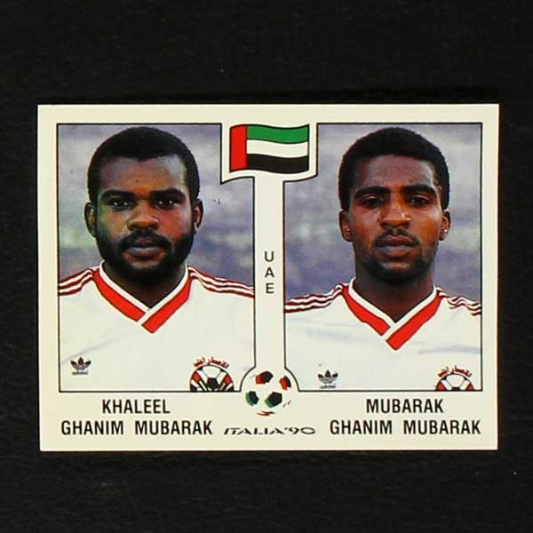 Italia 90 No. 309 Panini sticker K. Mubarak - M. Mubarak