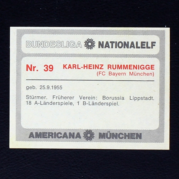 Karl-Heinz Rummenigge Americana Bild No. 39 - Bundesliga Nationalelf 1978
