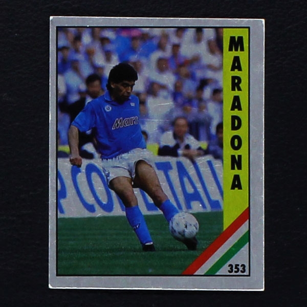Diego Maradona Vallardi Sticker No. 353 - Il Grande Calcio 91