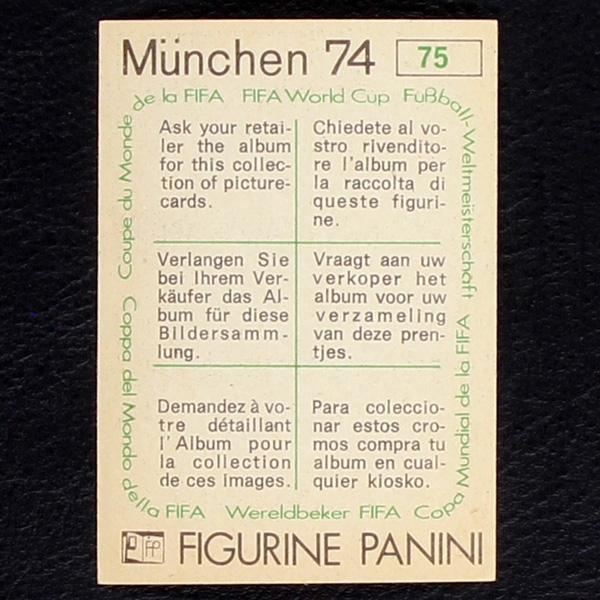 Stuttgart Sticker No. 75 Panini - München 74