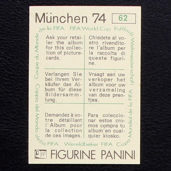 Tip und Tap Sticker  No. 62 Panini - München 74