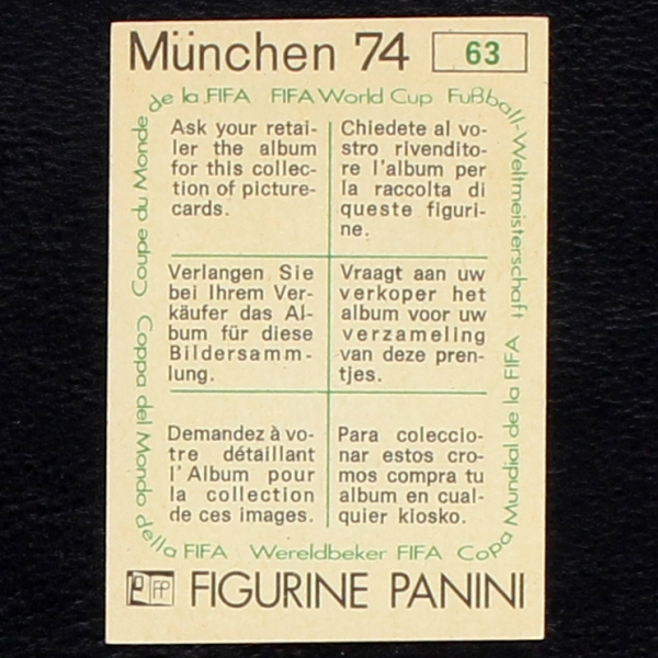 Tip und Tap Sticker No. 63 Panini - München 74