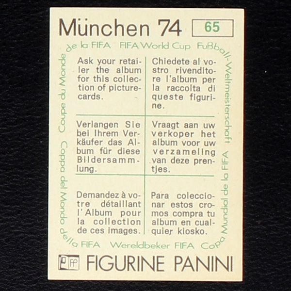 Tip und Tap Sticker Nr. 65 Panini - München 74
