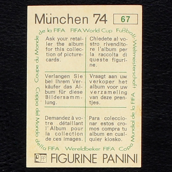 Tip und Tap Sticker Nr. 67 Panini - München 74