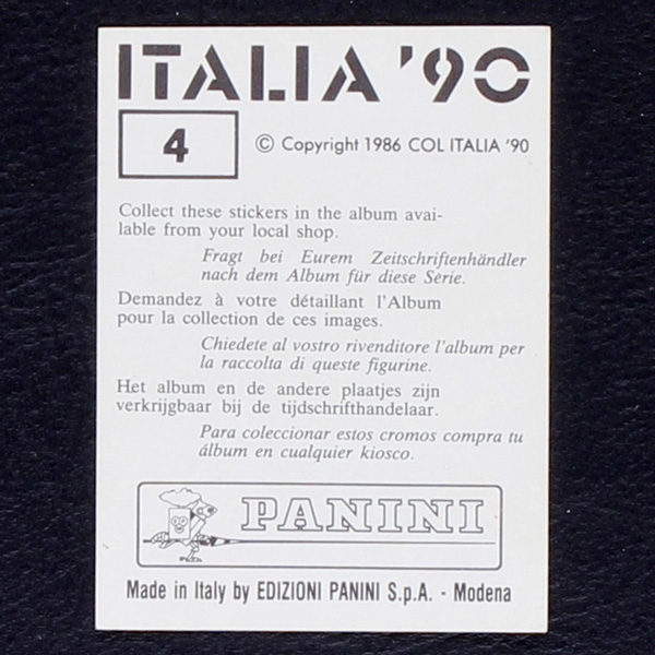 Italia 90 Nr. 004 Panini Sticker Maskottchen