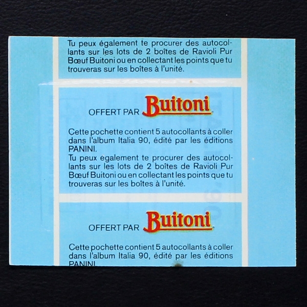 Italia 90 Panini Sticker Tüte - Buitoni Version