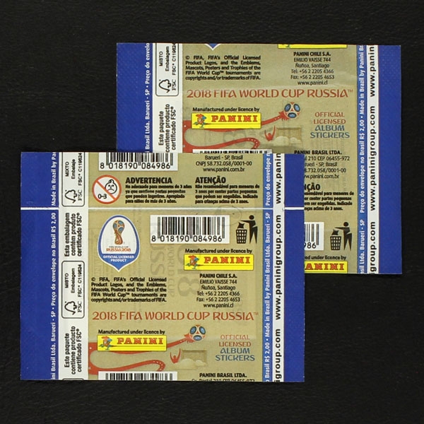 Russia 2018 Panini sticker bag - Brasil Versionen 2x