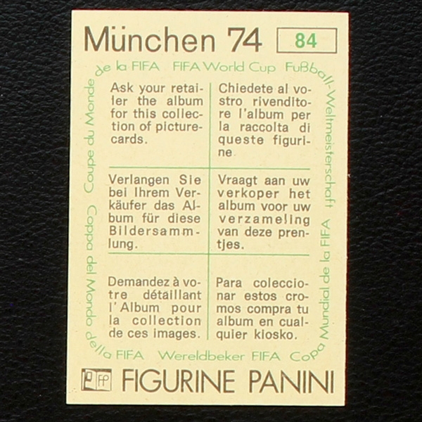 Sepp Maier Sticker No. 84 Panini - München 74