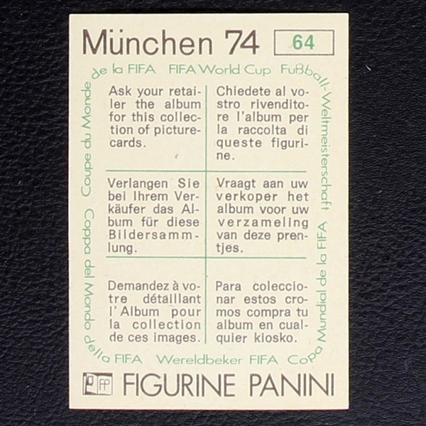 Tip und Tap Sticker Nr. 64 Panini - München 74