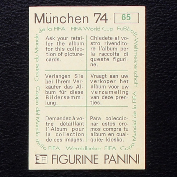 Tip und Tap Sticker Nr. 65 Panini - München 74