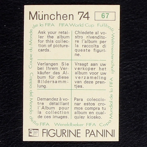 Tip und Tap Sticker Nr. 67 Panini - München 74