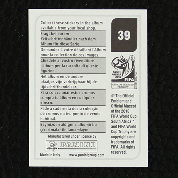 Macbeth Sibaya Panini Sticker Nr. 39 - South Africa 2010