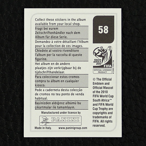 Pavel Pardo Panini Sticker Nr. 58 - South Africa 2010