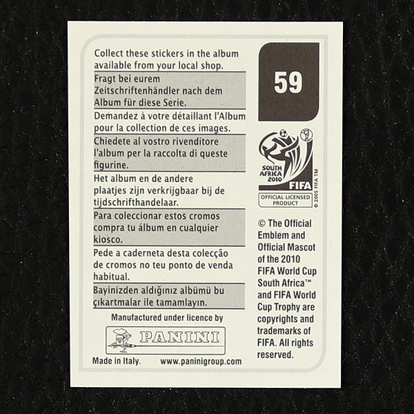 Alberto Medina Panini Sticker Nr. 59 - South Africa 2010