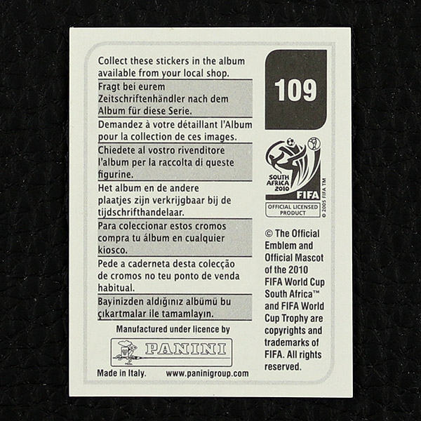 Martin Demichelis Panini Sticker Nr. 109 - South Africa 2010