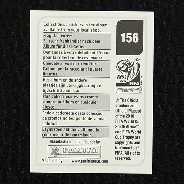 Lee Chung-Yong Panini Sticker Nr. 156 - South Africa 2010